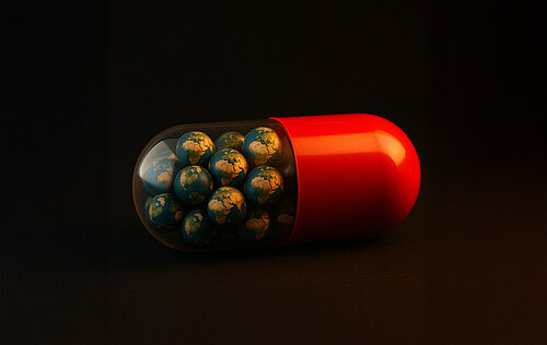 Durch den Einfluss der Menschen verändern sich die Lebensbedingungen aktuell massiv – was wiederum Auswirkungen auf die Gesundheit hat. Bild: Robin Rieser, generiert mit KI