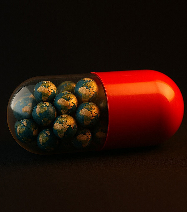 Durch den Einfluss der Menschen verändern sich die Lebensbedingungen aktuell massiv – was wiederum Auswirkungen auf die Gesundheit hat. Bild: Robin Rieser, generiert mit KI