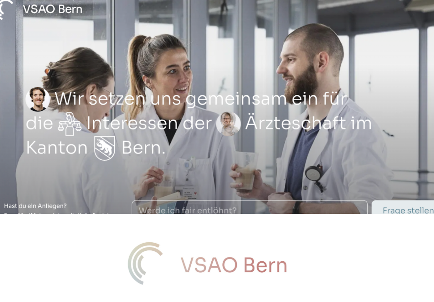 Die neue Website des VSAO Bern bietet eine digitale Assistenz. Bild: VSAO Bern